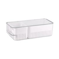 StoreStack Refrigerator Bin +Lid 2 Inserts Clear 368x114x114mm RB13609