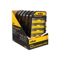 Rolson 51 Piece Precision Screwdriver and Bit Set Pack of 6 28288