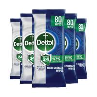 Dettol Bio Wipes Fresh 80 wipes Pack of 5 GB-T0Z