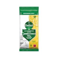 Dettol Multipurpose Wipe Sparkling Lemon 110 Wipes Pack of 4 3348372