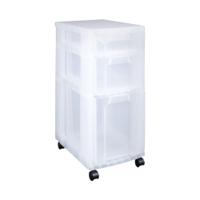 Really Useful Plastic Storage Tower 3 Drawers Clear 7L/12L/25L DT1019