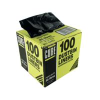 Le Cube Dustbin Liner Dispenser 80 Litre Black (Pack of 100) 0483