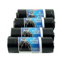 Safewrap Refuse Sack 92 Litre Black (80 Pack) Black 0446