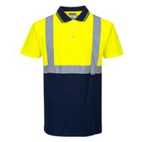 Portwest Hi Vis Contrast Polo Shirt S/S S Yellow/Navy