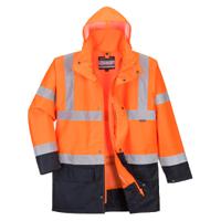 Portwest Hi Vis 5-in-1 Contrast Essential Jacket L Orange/Navy