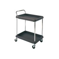 2 Tier Black 832x546x1041mm Deep Ledge Trolley 322441