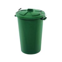 Plastic Dustbin with Locking Clip Lid 90 Litre Green 415697