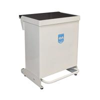 Fire Retardant Steel Sackholder White Body with Black Lid 42L 410365