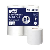 Tork T4 Conventional Toilet Paper Roll Advanced 2-Ply White 320 Sheets (Pack of 36) 100320