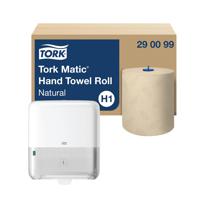 Tork Matic Hand Towel Roll Natural Pack of 6 + FOC Dispenser