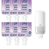 Tork Luxury Soft Liquid Soap Pack of 6 + FOC Dispenser