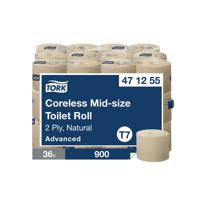 Tork Coreless Mid 2-Ply Toilet Roll Advanced Natural (Pack of 36) 471255