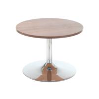 5 Star Sosta Low Round Bistro Table 600x420mm Walnut/Chrome SF1004341