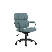 Sky Executive Chair with Fixed Arms Leather Look Blue CH0542BLND