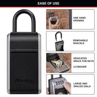 Master Lock Key Lock Box With Shackle Black/Grey 5480EURD
