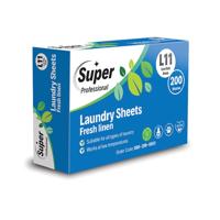 Super Professional Products Non-Bio Laundry Sheets (Pack of 200) 800-299-0051