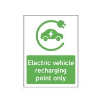 Spectrum Safety Sign Electric Vehicle Recharging Point Only PVC 300x400mm 14985