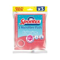 Spontex Microfibre Pads Multipack Mixed Colours (Pack of 3) 12233002