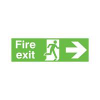 Safety Sign Niteglo Fire Exit Running Man Arrow Right 150x450mm PVC FX04411M