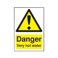 Safety Sign Danger Very Hot Water 75x50mm Self-Adhesive HA17343S