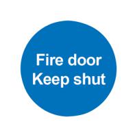 Safety Sign Fire Door Keep Shut 100x100mm PVC FR07002R