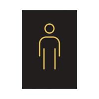 Male Toilet Sign Rigid Plastic 105x150mm Black/Gold Y6698803