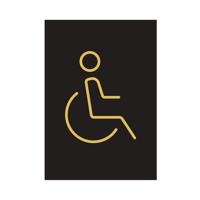 Disabled Toilet Sign Rigid Plastic 105x150mm Black/Gold Y6698804