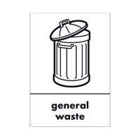 A5 Sign Self Adhesive General Waste (Pack of 5) Y7321004
