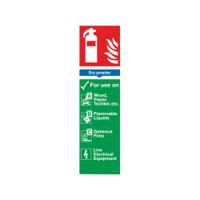 Safety Sign Fire Extinguisher Dry Powder 300x100mm PVC F101/R