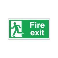 Safety Sign Fire Exit Running Man Left 150x300mm Self-Adhesive E96A/S