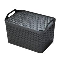 Strata Large Urban Store Basket with Lid 24L Charcoal Grey XW124-CHA-VW