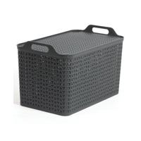 Strata Extra Large Basket with Lid 42L Charcoal Grey XW131-CHA-VW