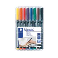 Staedtler Lumocolour Pen Permanent Fine Assorted (Pack of 8) 318-WP8