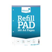 Silvine Narrow Feint Ruled Headbound Refill Pad 160 Pages A4 (6 Pack) A4RPNM