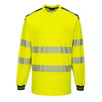 Portwest PW3 Hi Vis Cotton Comfort T-Shirt L/S 4XL Yellow/Blk