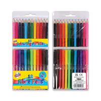 Artbox 12 Fibre Pens and 12 Half Size Pencils Assorted Pack of 12 1098