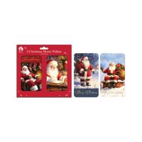 Traditional Santa Christmas Money Wallets x4 Pack of 12 X9048B