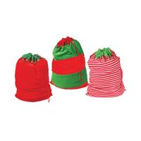 Christmas Plush Elf Sacks and Bells Set Assorted Pack of 24 X9991B