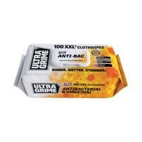 UltraGrime Pro Anti-Bac Plastic Free Wipes XXL Pack of 100 5931