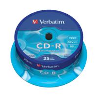 Verbatim CD-R Datalife Non-AZO 80minutes 700MB 52X Non-Printable Spindle (25 Pack) 43432