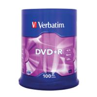 Verbatim DVD+R 16x Speed Spindle 4.7GB (Pack of 100) 43551