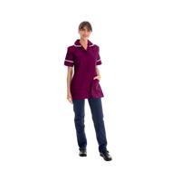 Work in Style Female Nursing Tunic Maroon with White Trim 30 Inch DVDTR/MAR/WHT/30