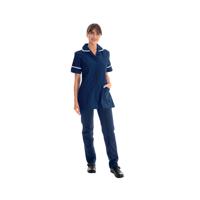 Work in Style Female Nursing Tunic Navy with White Trim 52 Inch DVDTR/NAV/WHT/52