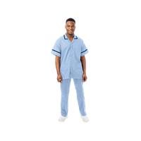 Work in Style PHILZ Male Healthcare Tunic Sky with Navy trim Size 48 inch PHILZSKYYNAVY48