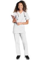 Cherokee Originals Unisex Medical Scrub Set - Comfortable, Practical Healthcare Uniform White 4XL