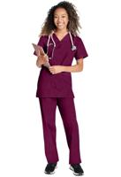 Cherokee Originals Unisex Medical Scrub Set - Comfortable, Practical Healthcare Uniform Wine 5XL