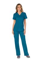 Cherokee WW610 Revolution Mock Wrap Top Caribbean Blue 3XL CHWW610/CARI/3XL