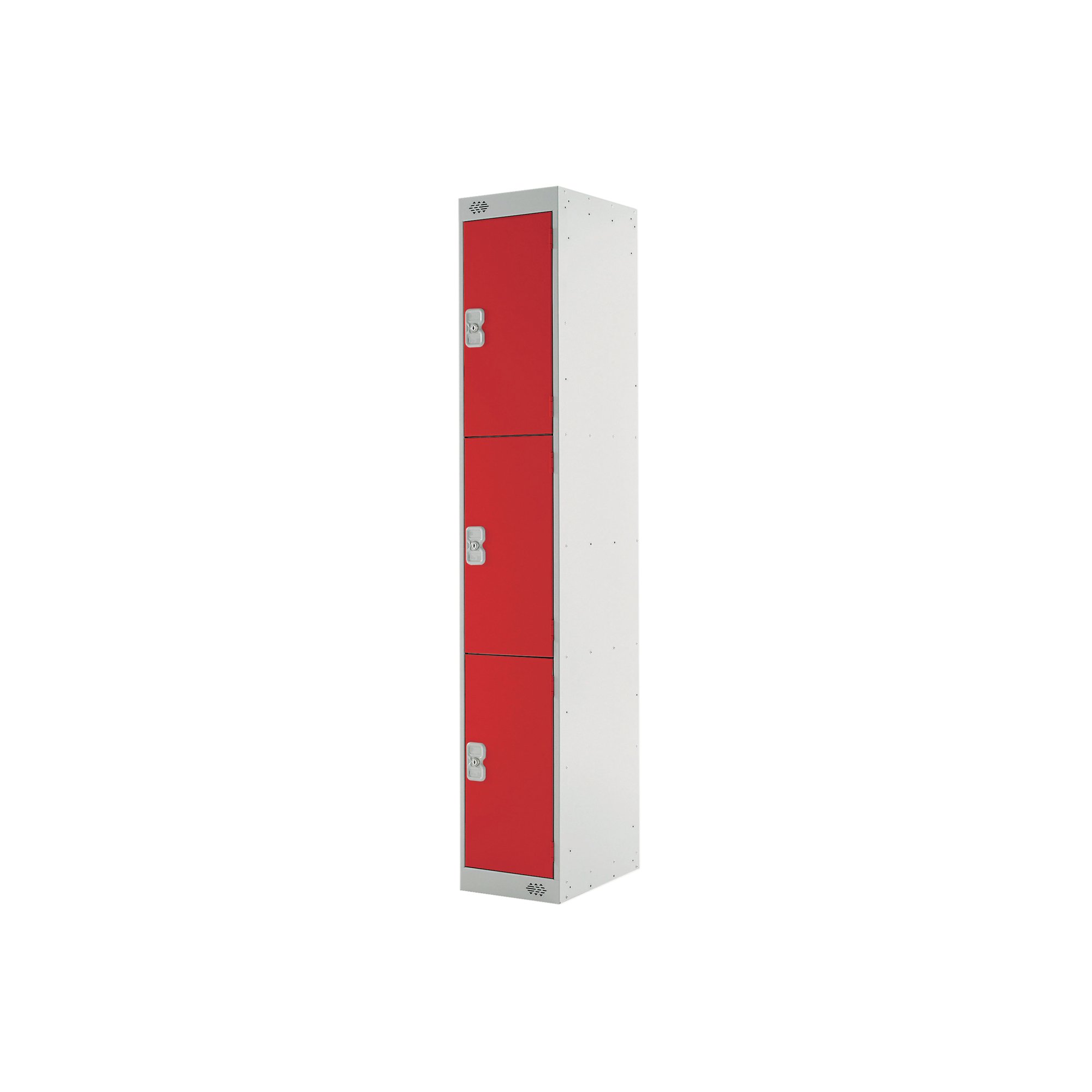 Three Compartment Locker 300x300x1800mm Red Door M12213GURD00