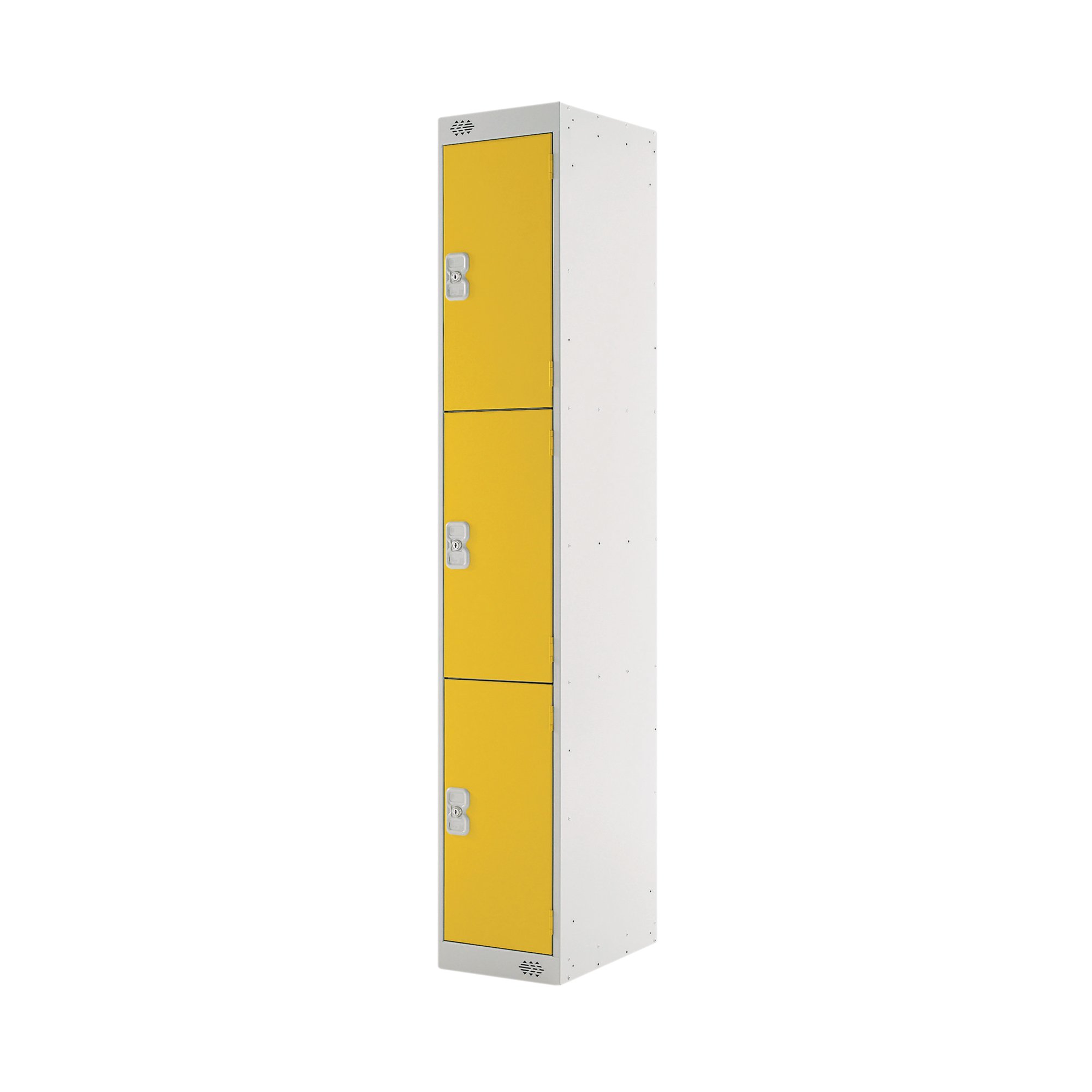 Three Compartment Locker 300x300x1800mm Yellow Door M12213GUYD00