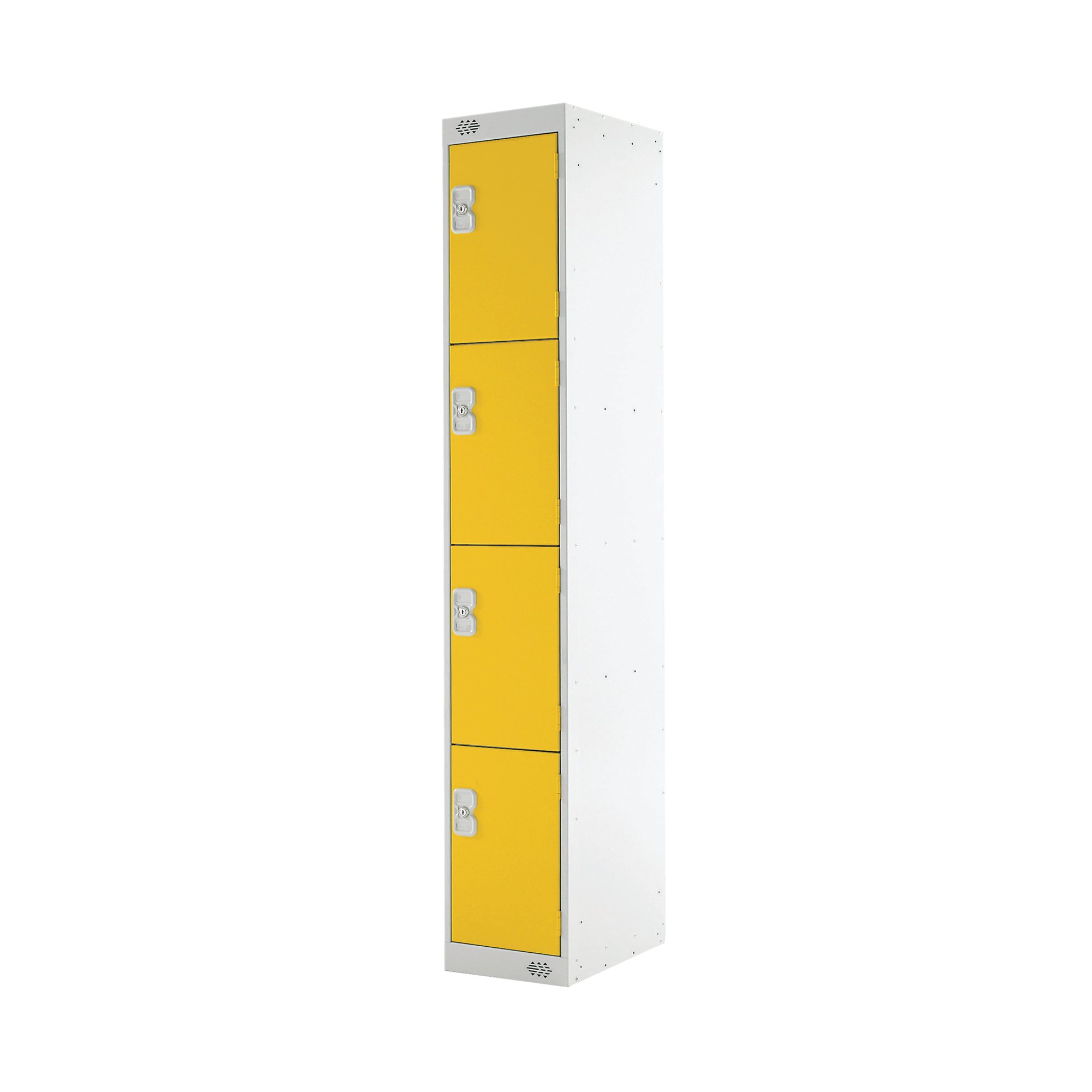 Four Compartment Locker 300x300x1800mm Yellow Door M12214GUYD00